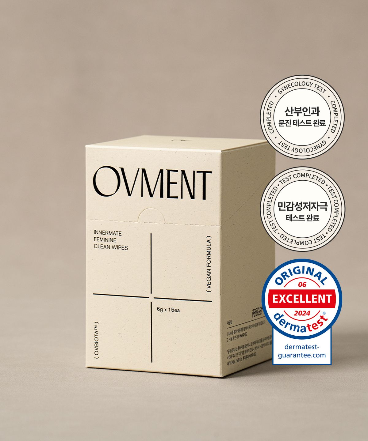 오브먼트(OVMENT) 이너메이트 여성 청결 티슈 15매 X 2set (총 30매) / 낱개포장