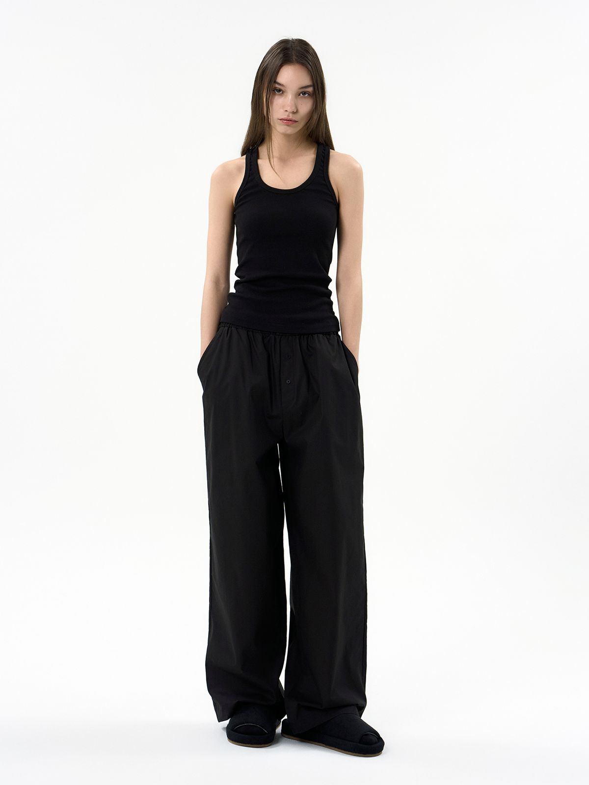 세이지가(SAGEGA) Cotton Pyjama Pants (Black)