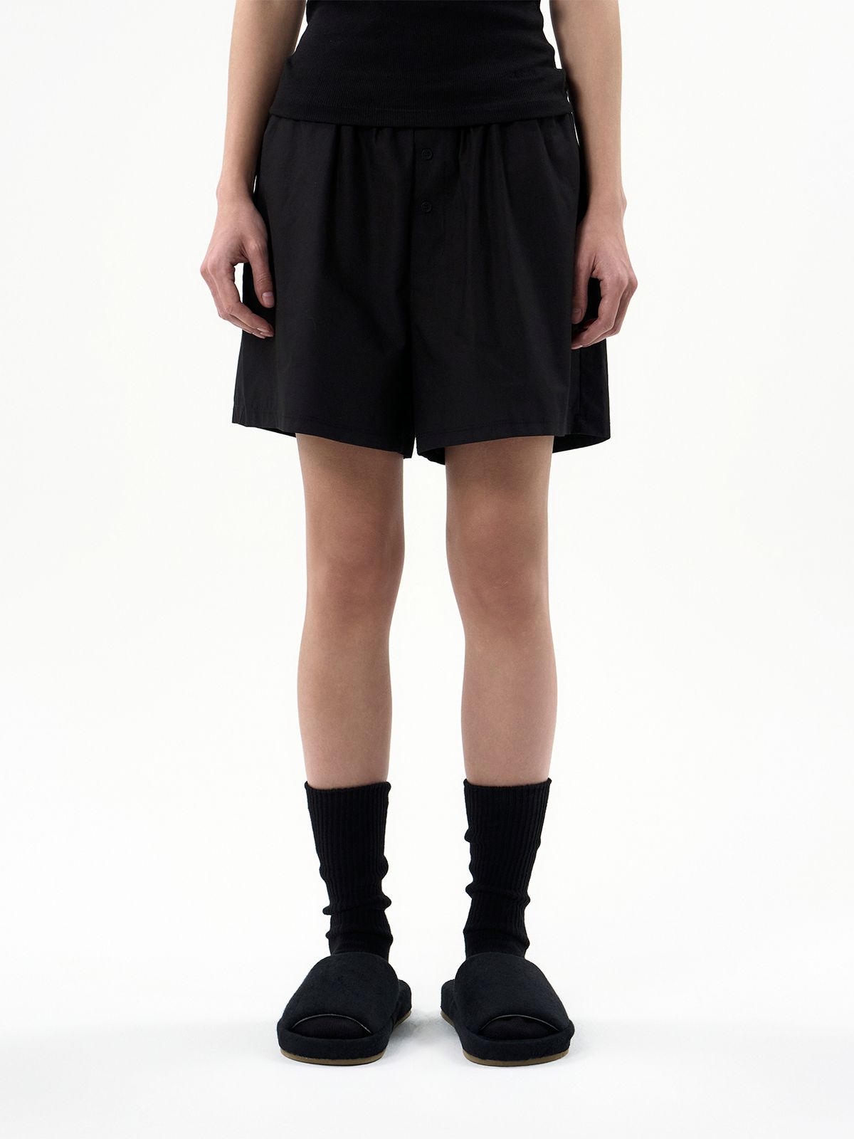 세이지가(SAGEGA) Cotton Pyjama Shorts (Black)