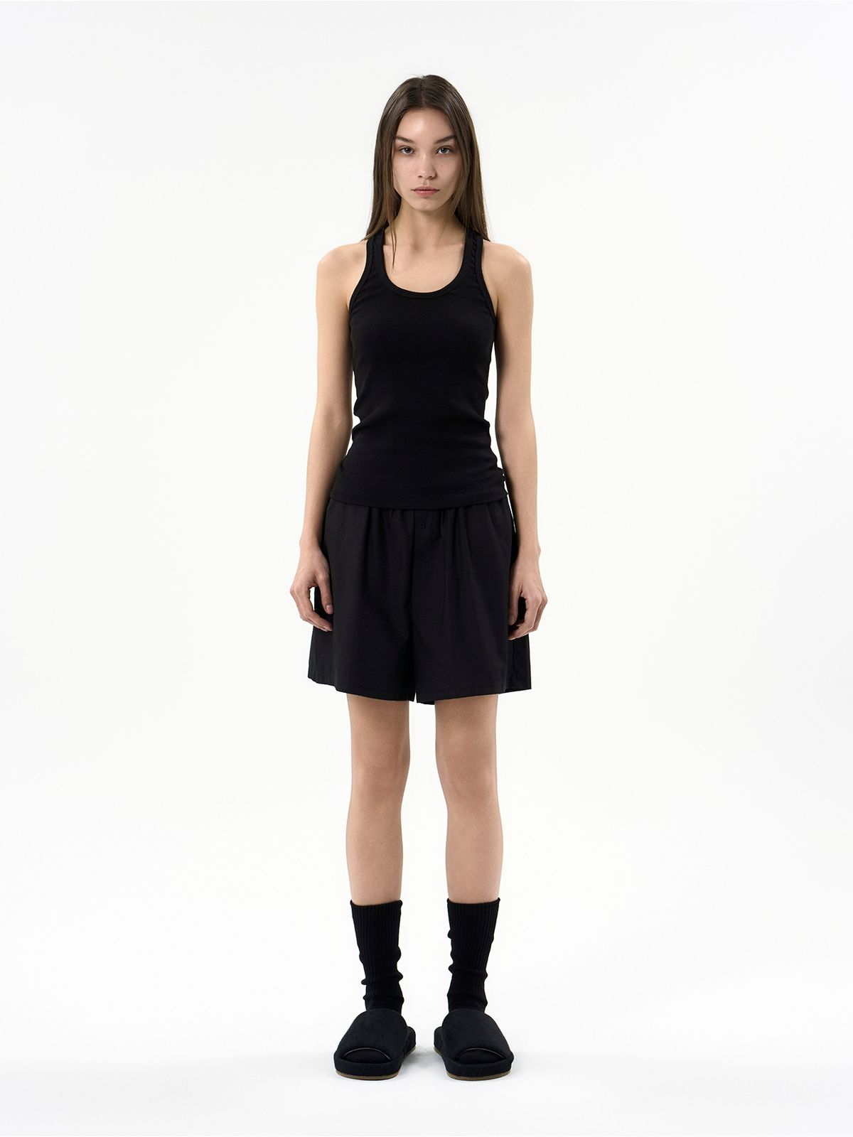 세이지가(SAGEGA) Cotton Pyjama Shorts (Black)