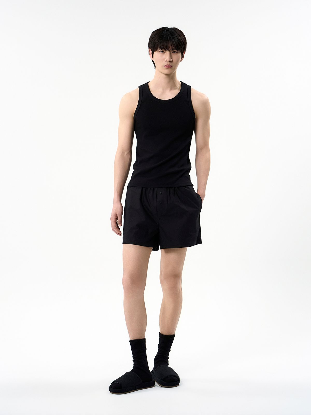 세이지가(SAGEGA) Cotton Pyjama Shorts (Black)