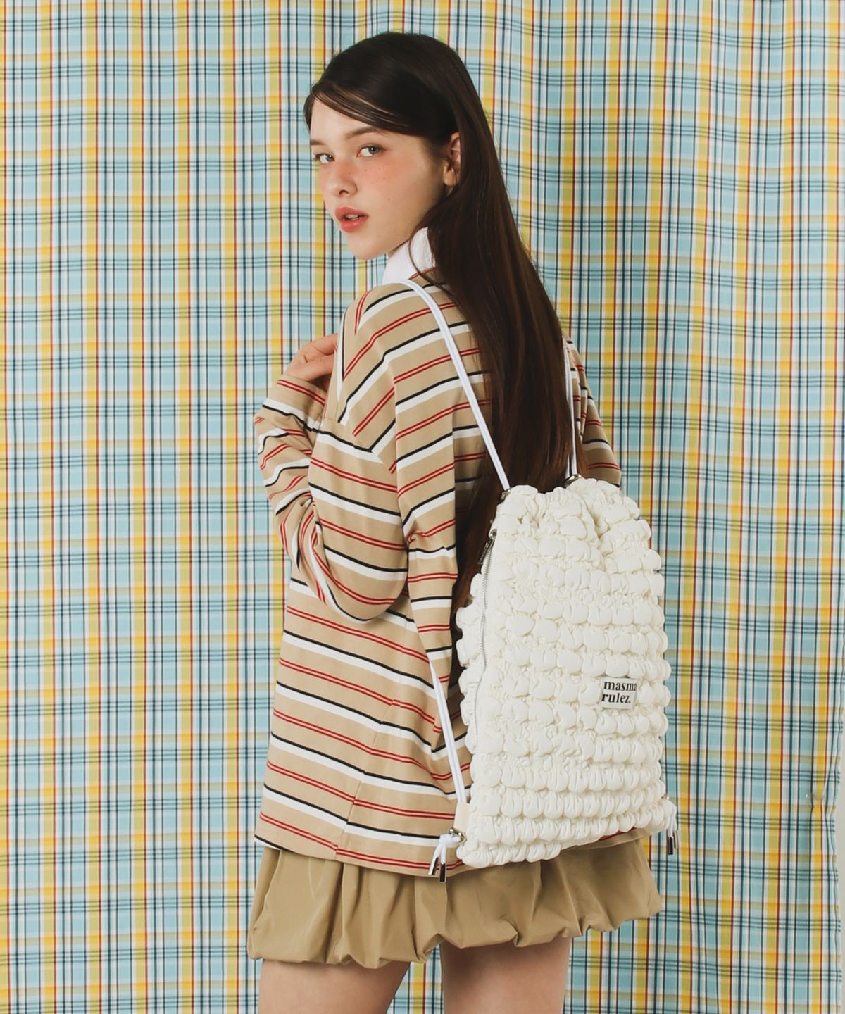 마스마룰즈(MASMARULEZ) Quilting gym sack string bag _ Ivory
