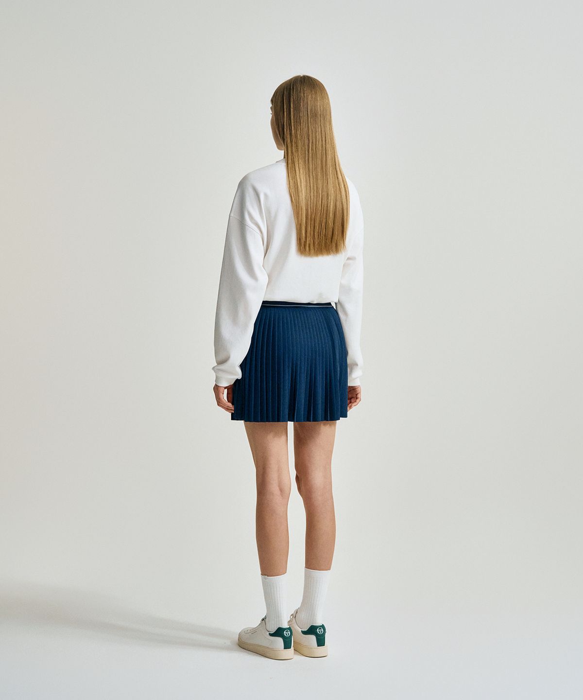 세르지오 타키니(SERGIO TACCHINI) W 타키니 플라잉 잔플리츠 스커트 (Navy)