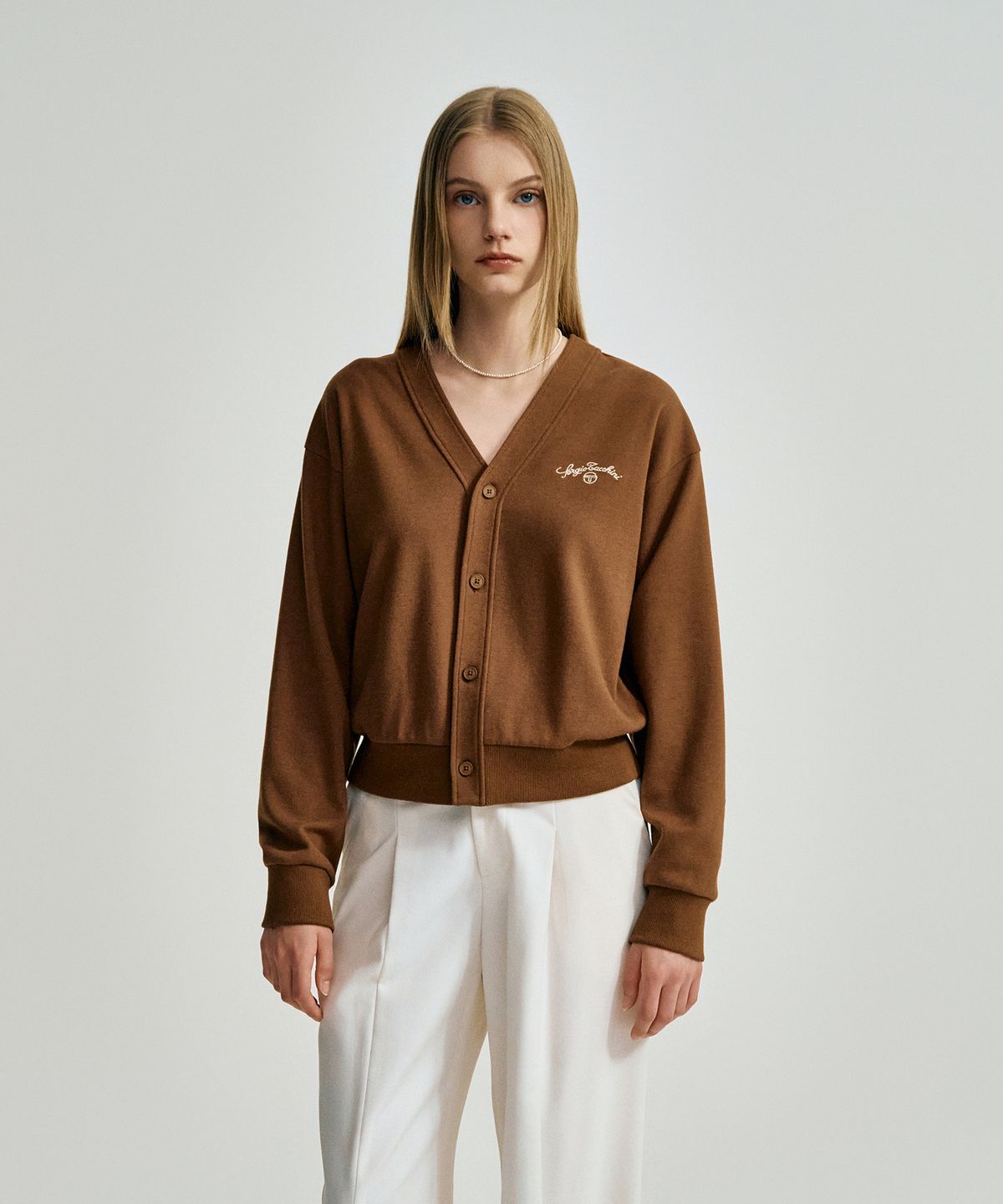 세르지오 타키니(SERGIO TACCHINI) W 더블니트 가디건 (Brown)