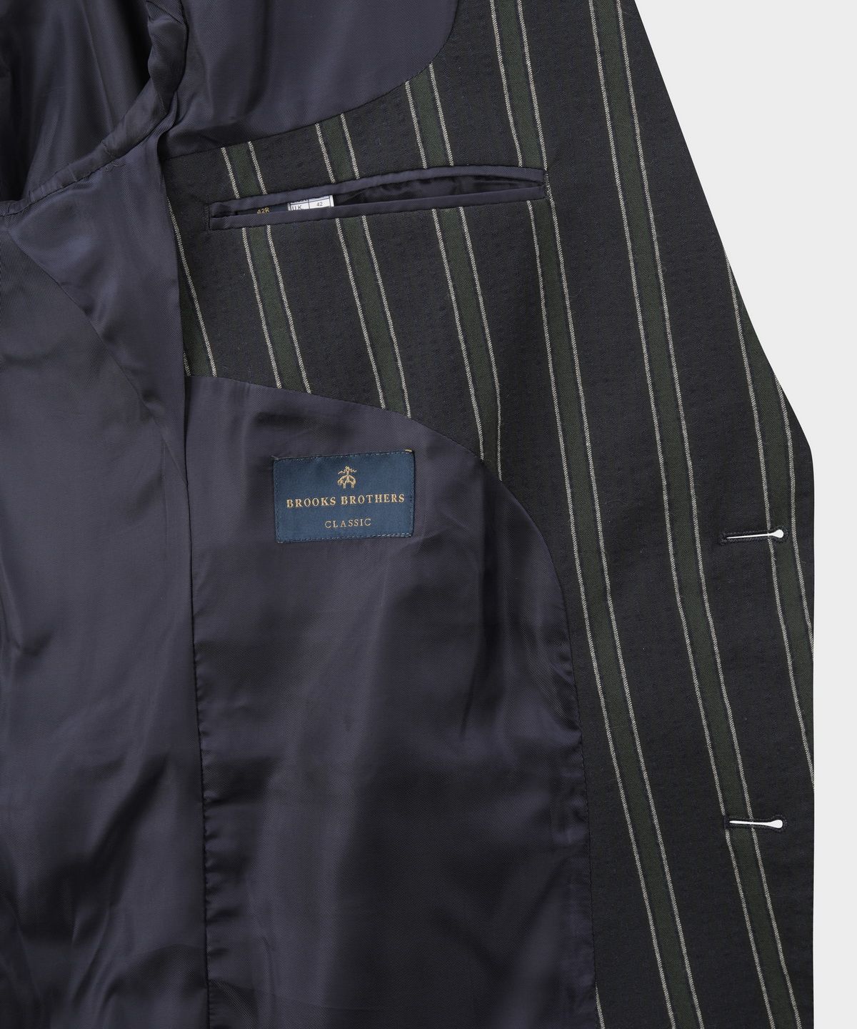 브룩스 브라더스(BROOKS BROTHERS) 클래식핏 시어서커 2버튼 스포츠코트 (네이비) (BBJSMF8362QFM)