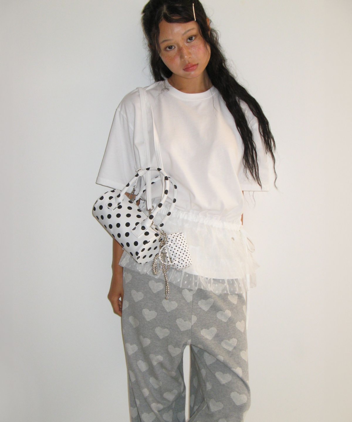 론론(RONRON) HEART DOT TRAINING PANTS GREY