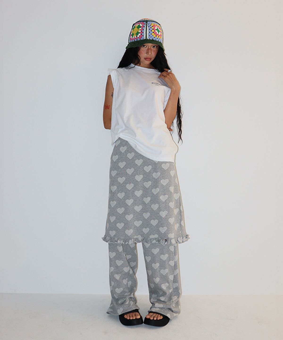 론론(RONRON) HEART DOT TRAINING PANTS GREY