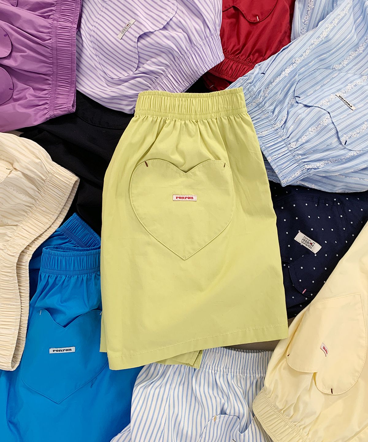 론론(RONRON) HEART POCKET TRUNK SHORT PANTS (9colors)