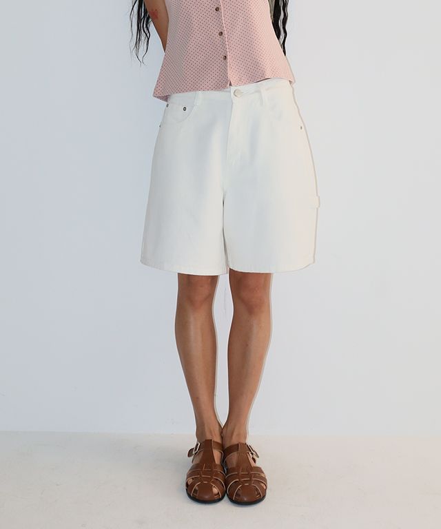 デニム・ジーパン RONRON HEART POCKET CARPENTER SHORT DENIM PANTS 5BKK036 MUSINSA | RONRON HEART POCKET CARPENTER SHORT DENIM PANTS WHITE