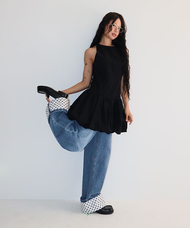 ワンピース RONRON PUMPKIN SLEEVELESS DENIM DRESS BLACK RR25BOP4607BK MUSINSA | RONRON PUMPKIN SLEEVELESS DENIM DRESS BLACK