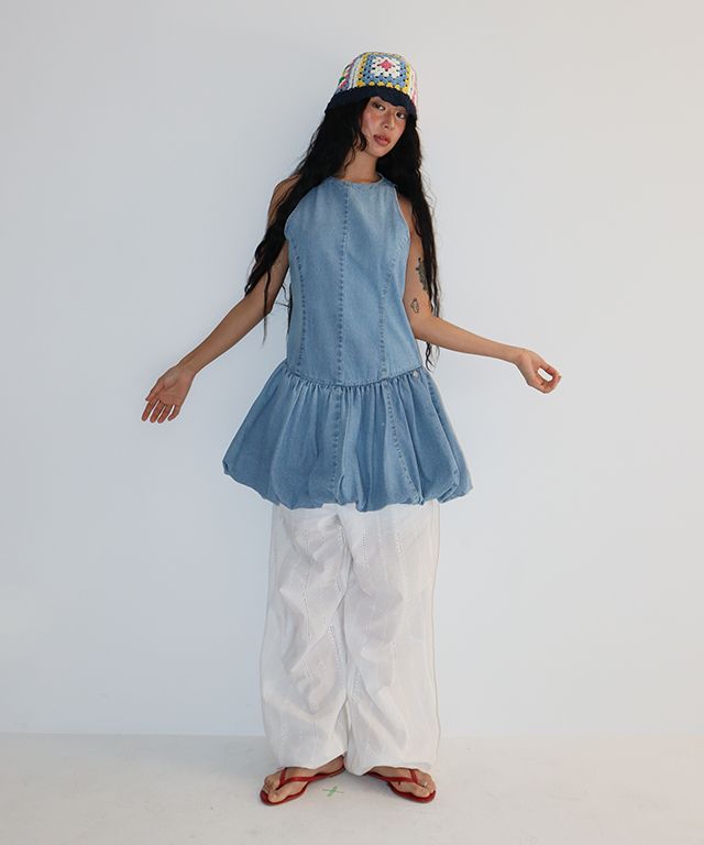 ワンピース RONORN PUMPKIN SLEEVELESS DENIM DRESS 5BKK050 MUSINSA | RONRON PUMPKIN SLEEVELESS DENIM DRESS LIGHT BLUE
