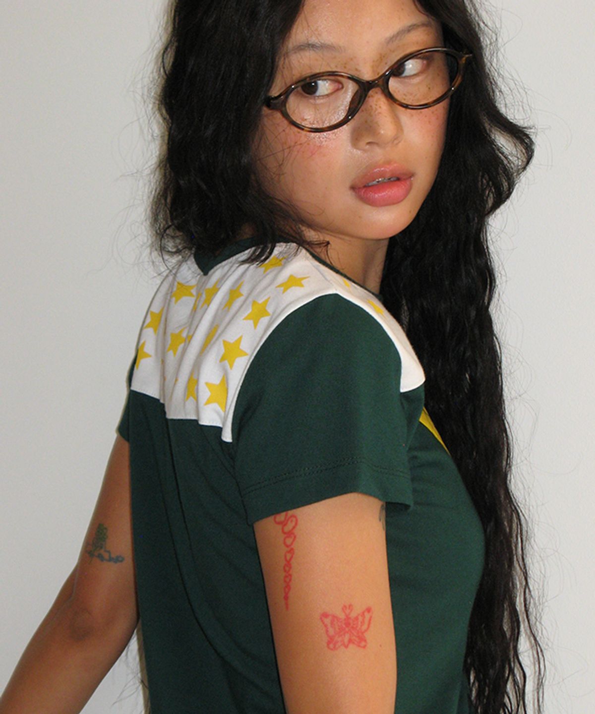 론론(RONRON) SPORTY 88 STAR SHORT T SHIRT GREEN