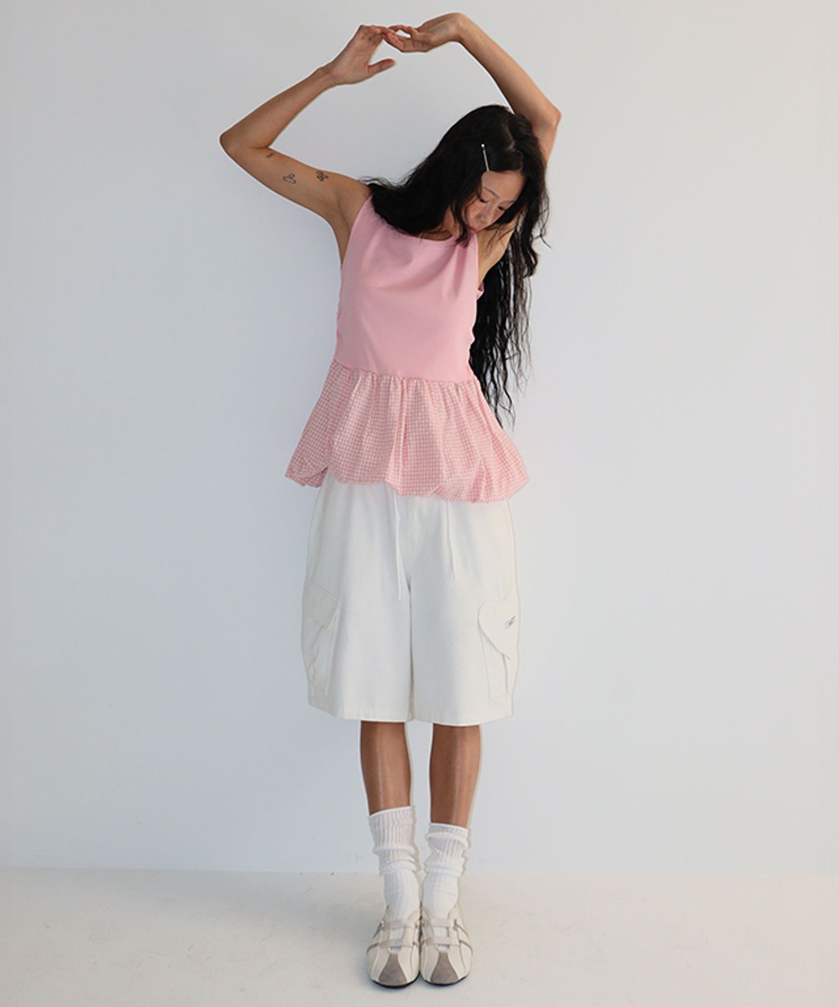 론론(RONRON) PUMPKIN LAYERED SLEEVELESS PINK