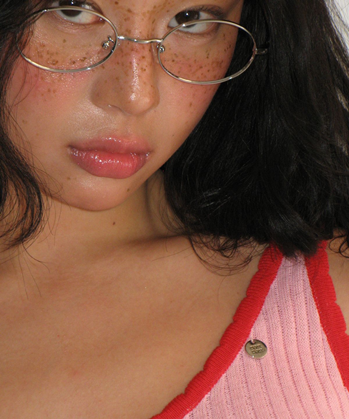 론론(RONRON) GOLGI BLOCKING CHARM SLEEVELESS KNIT PINK