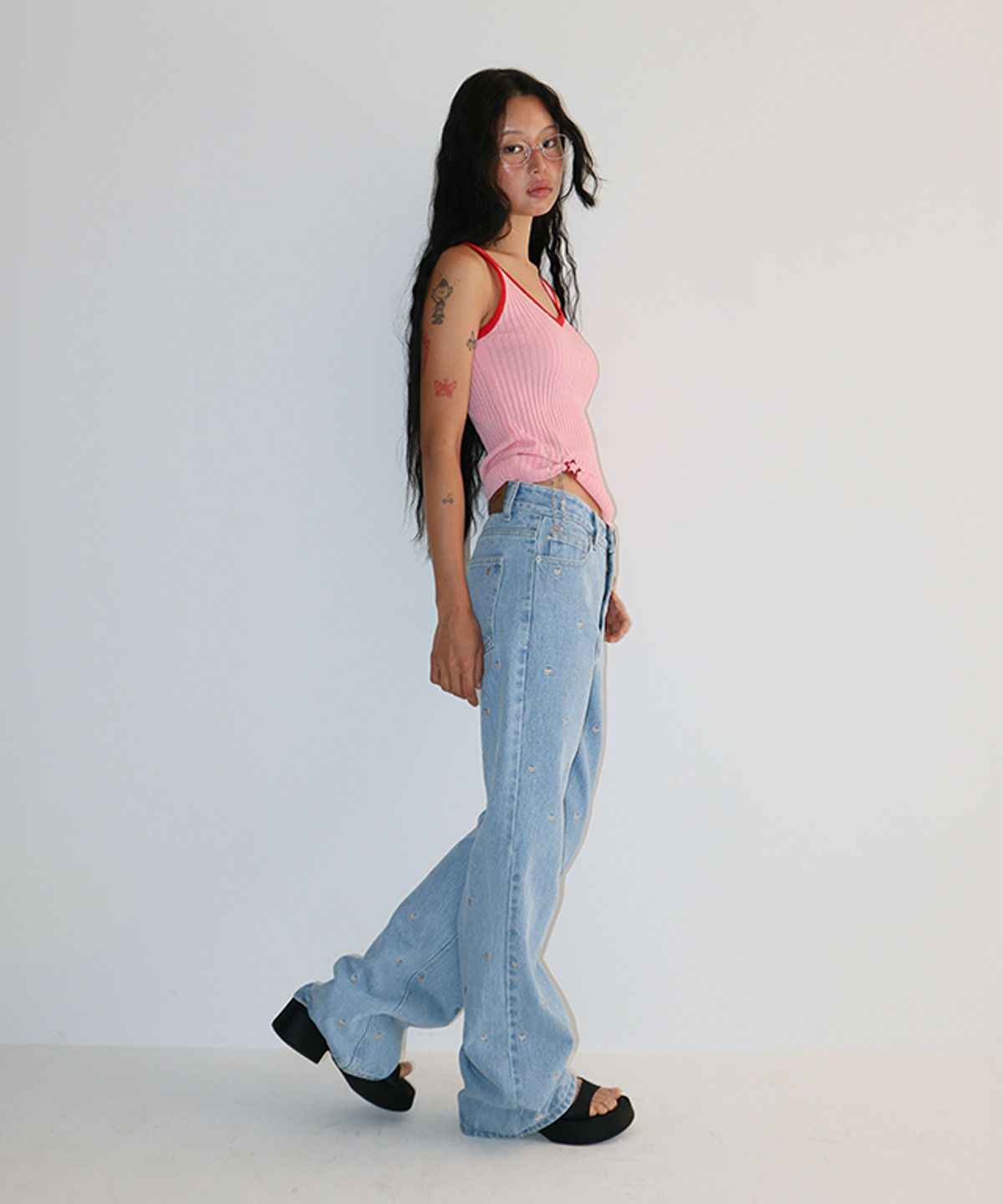 론론(RONRON) GOLGI BLOCKING CHARM SLEEVELESS KNIT PINK