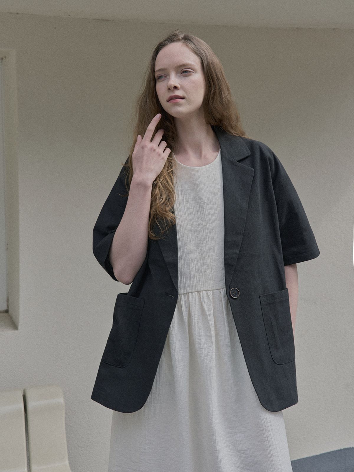 아방(AVANT-G) Ribbon Puff Long Dress - IVORY