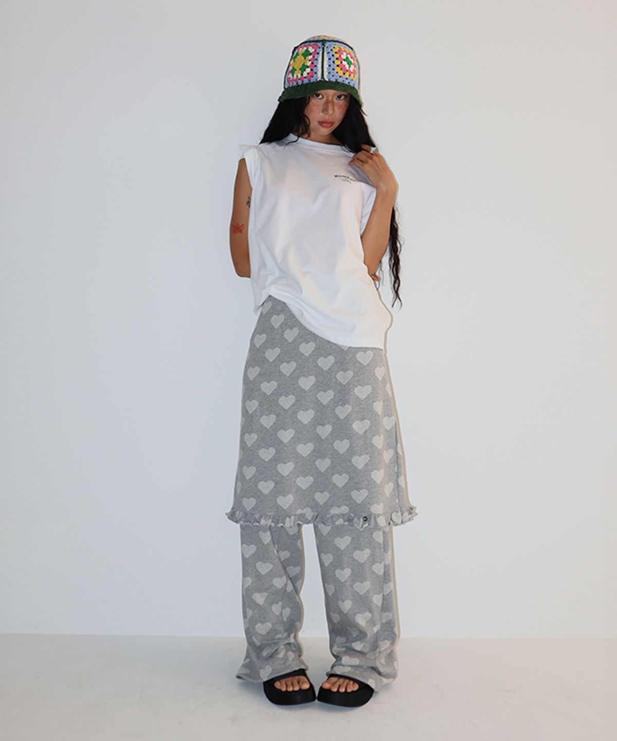 론론(RONRON) [RRxVV] CROCHET HANDMADE BUCKET HAT GREEN