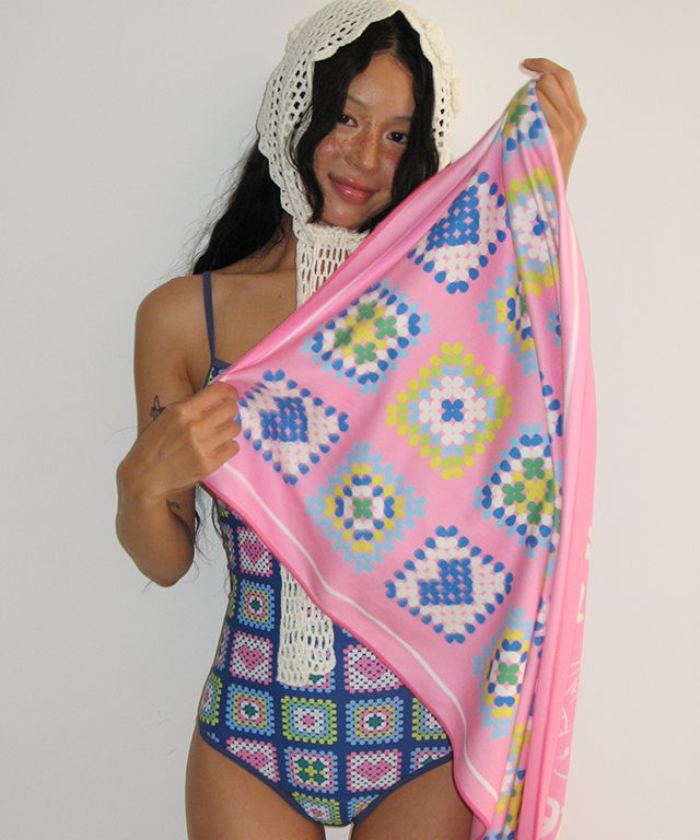 ビーチタオル RONRON CROCHET REVERSIBLE BEACH TOWEL 5BJH1426 MUSINSA | RONRON CROCHET REVERSIBLE BEACH TOWEL PINK