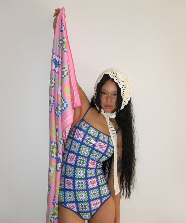 ビーチタオル RONRON CROCHET REVERSIBLE BEACH TOWEL 5BJH1426 MUSINSA | RONRON CROCHET REVERSIBLE BEACH TOWEL PINK