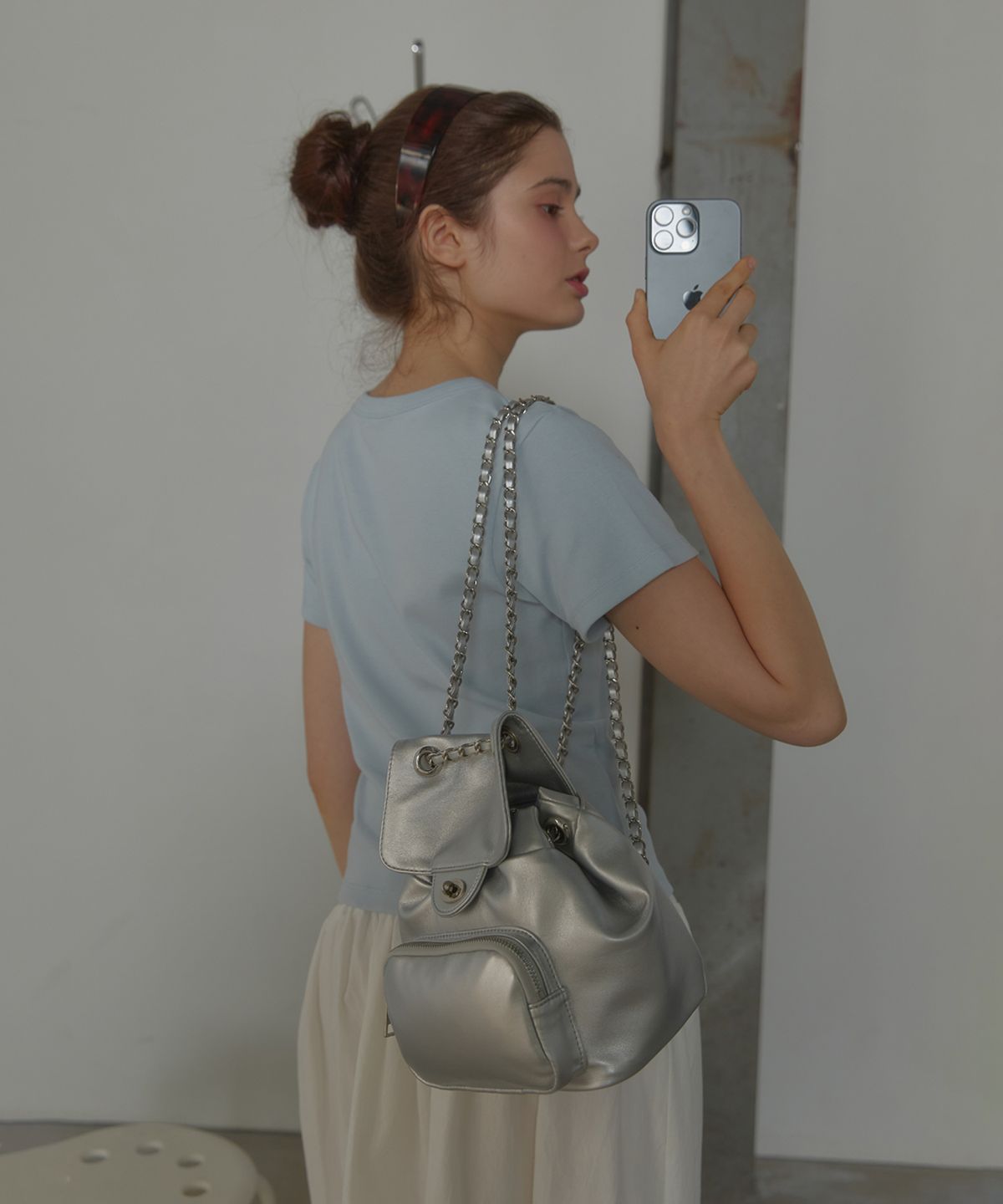 아노에틱(ANOETIC) ANC CLASSIC OUTPOCKET BACKPACK_SILVER