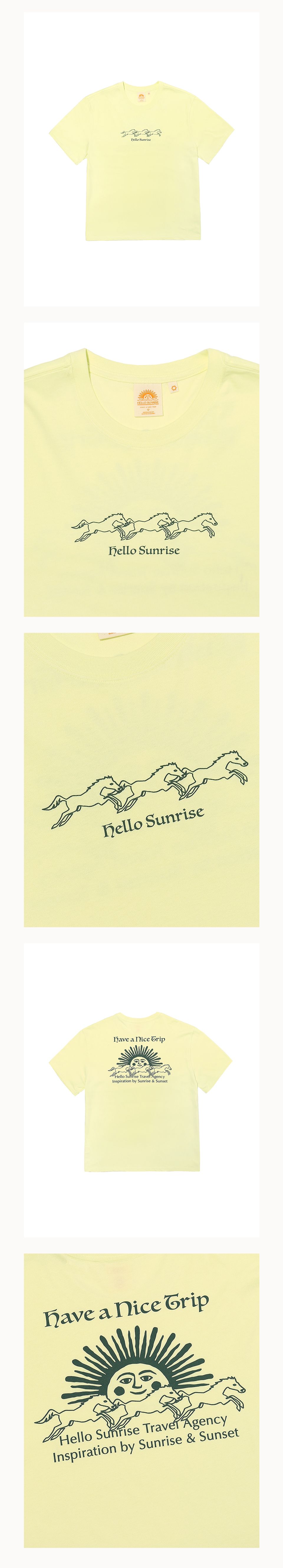 【HELLO SUNRISE】 HS Travelling Horse Tee /追跡付 헬로 선라이즈(HELLO SUNRISE) HS Travelling Horse Tee _Pale