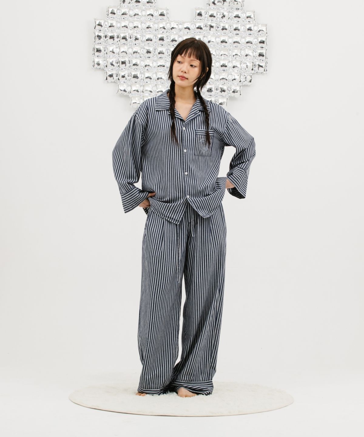 멧앤멜(MATT AND MEL) [TOBAKE] Stripe Pajamas Pants