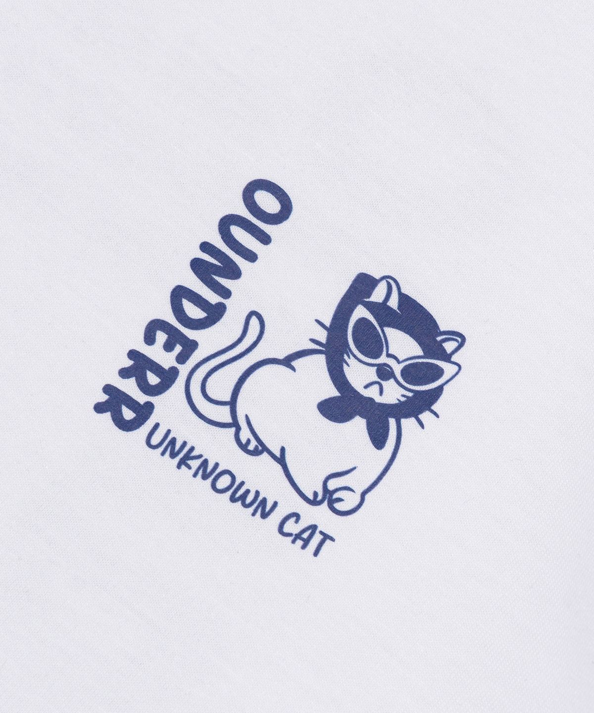 오언더알(OUNDERR) UNKNOWN CAT 오버핏 반팔 티셔츠 (화이트)