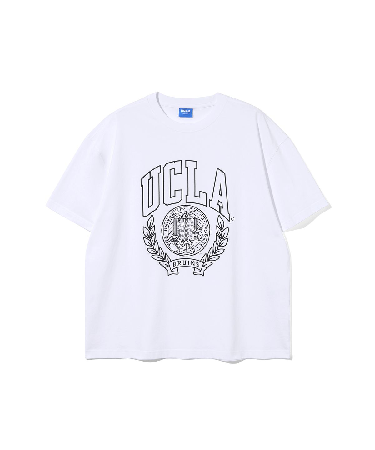 유씨엘에이(UCLA) 남녀공용 빅토리 뱃지 메가 오버핏 티셔츠[WHITE](UB6ST12)