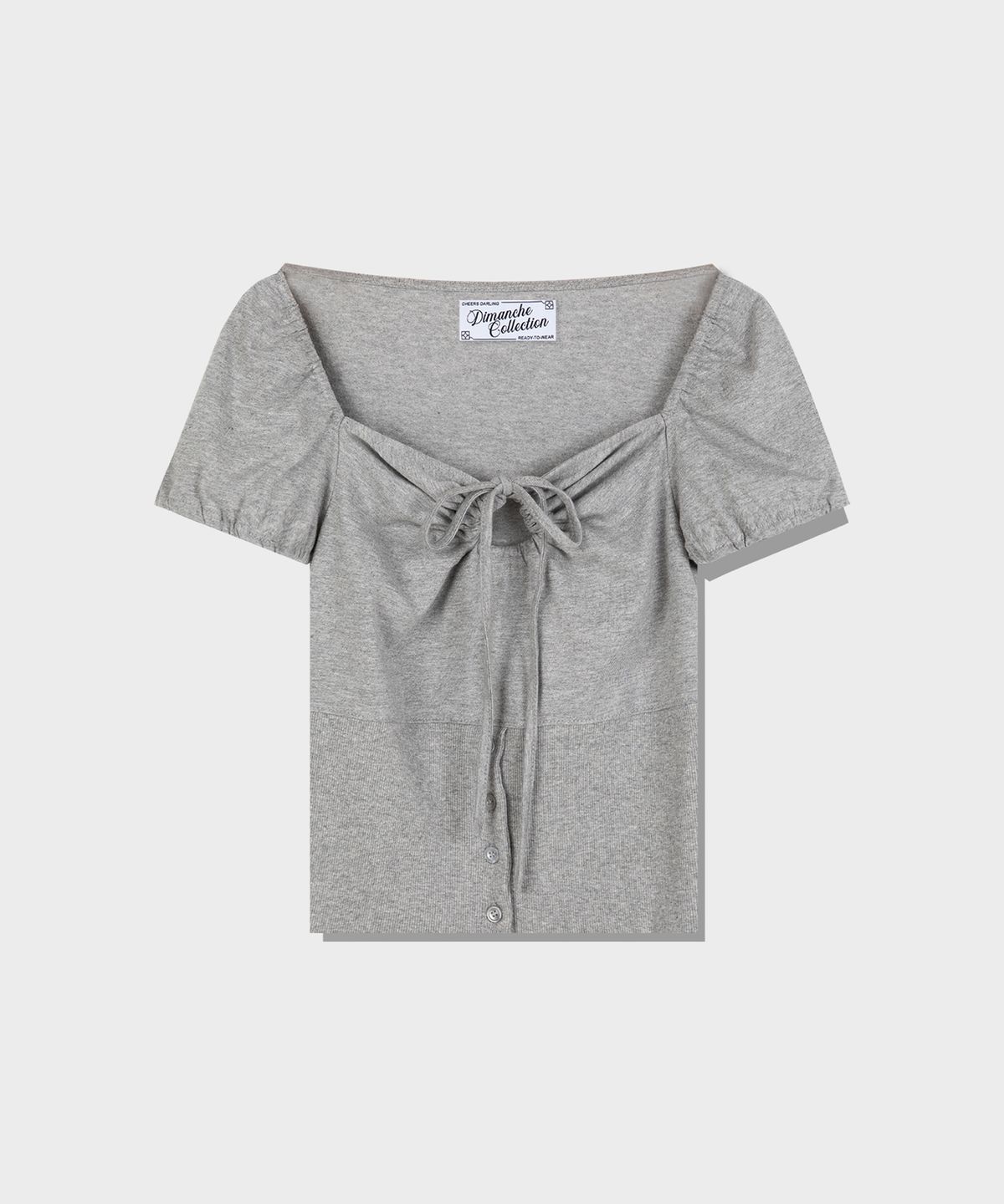 디망쉬(DIMANCHE) Round Hole T-shirt (grey)