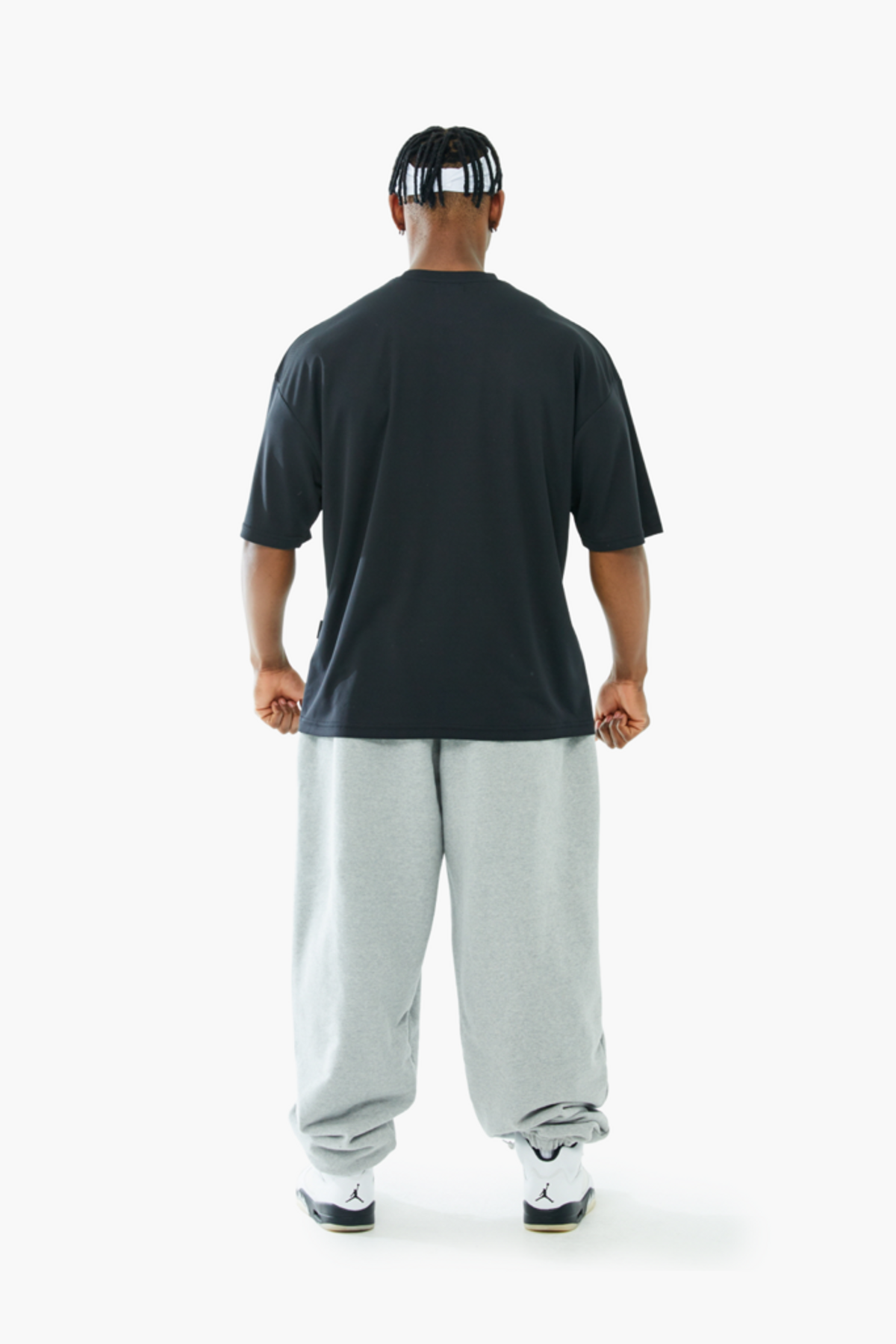 머스콜로(MUSCOLO) [아치 로고 보디빌더] 에어쿨링 반팔 티셔츠 블랙 그레이