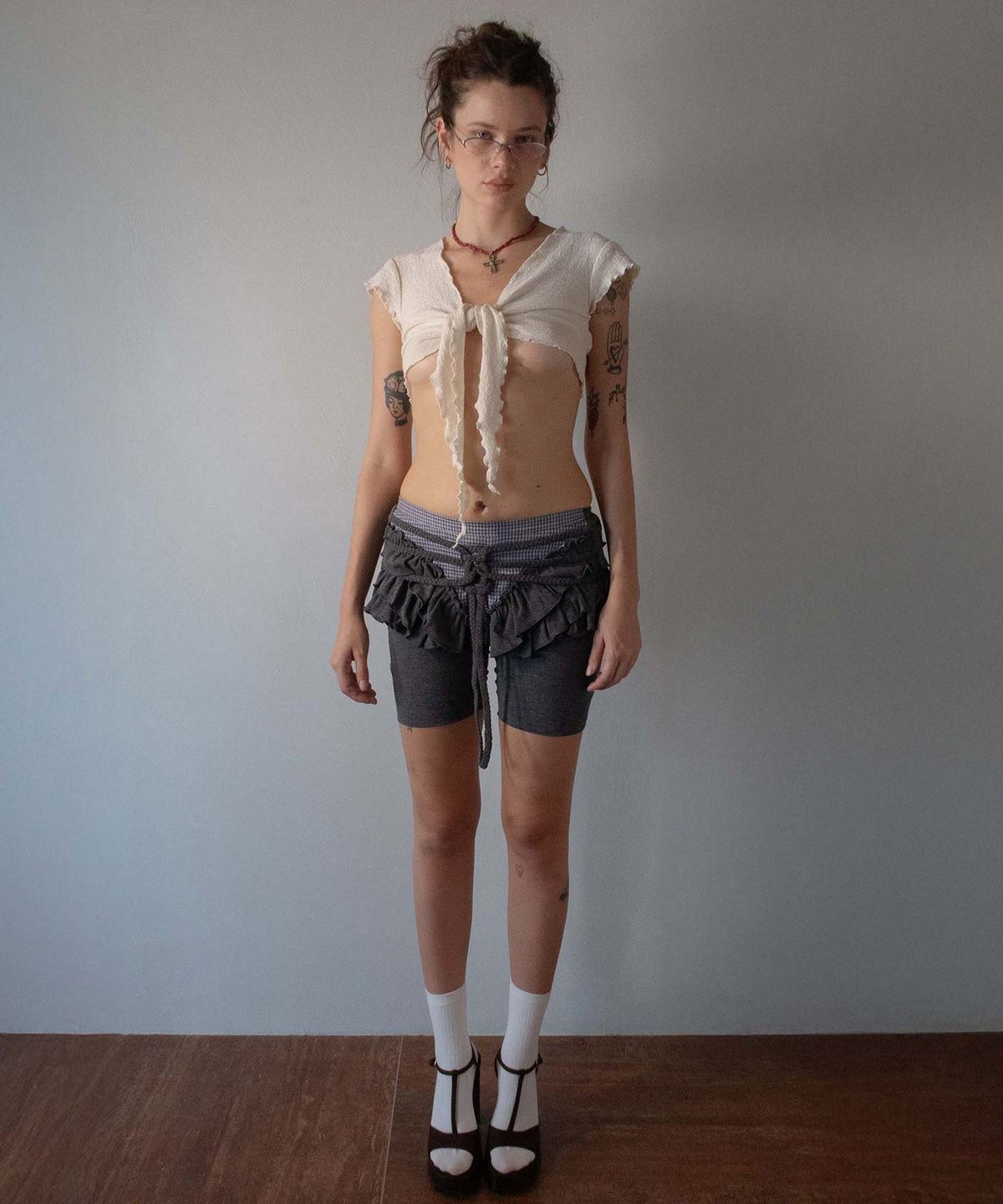 스컬프터(SCULPTOR) Braided Cottage Skort Charcoal