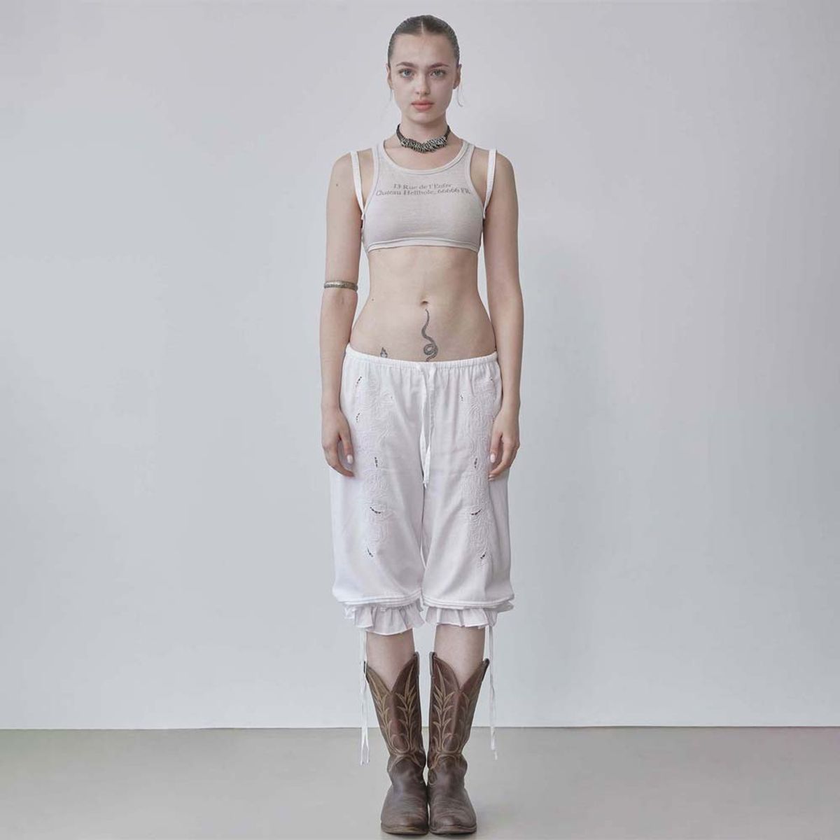 스컬프터(SCULPTOR) Cottage Cotton Capri Pants White