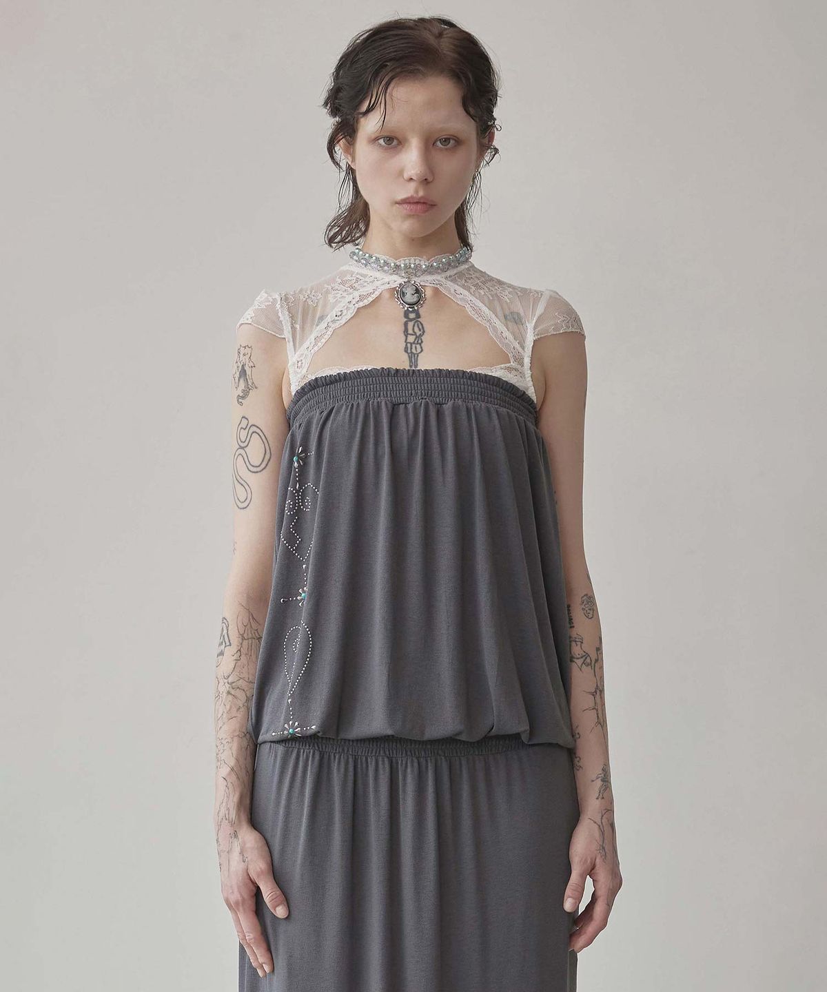 스컬프터(SCULPTOR) 2way Nymphs Tube Dress Charcoal
