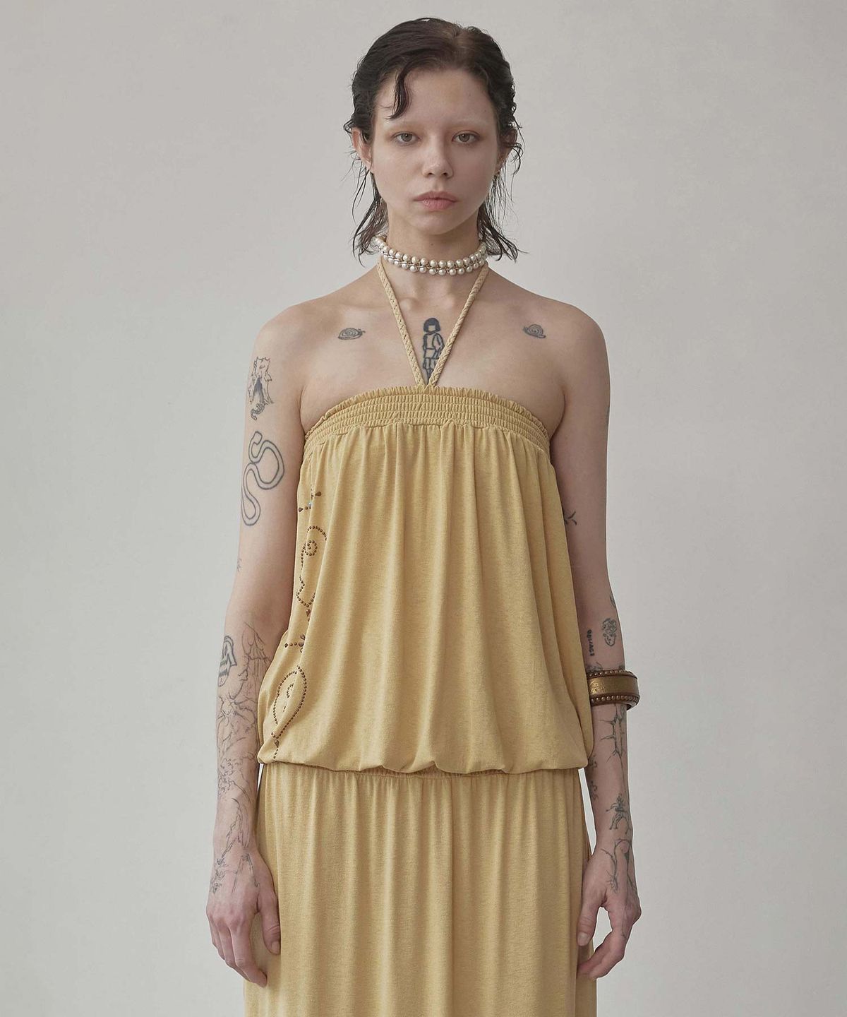 스컬프터(SCULPTOR) 2way Nymphs Tube Dress Beige