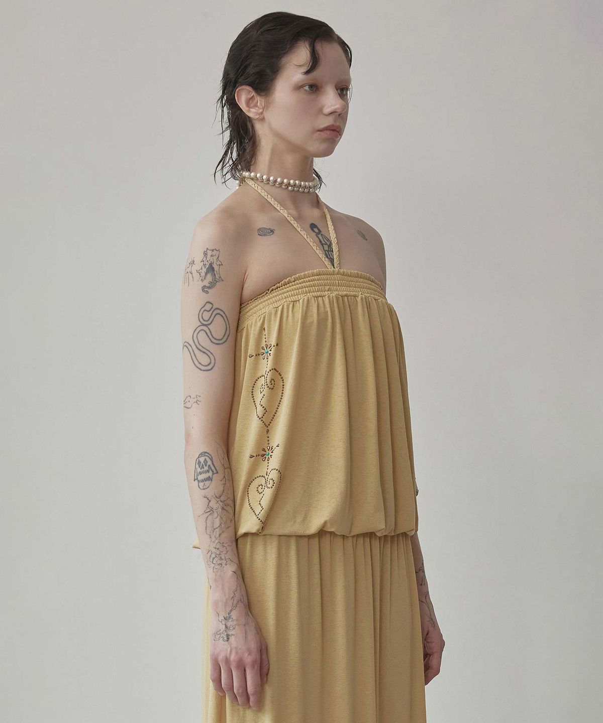 스컬프터(SCULPTOR) 2way Nymphs Tube Dress Beige