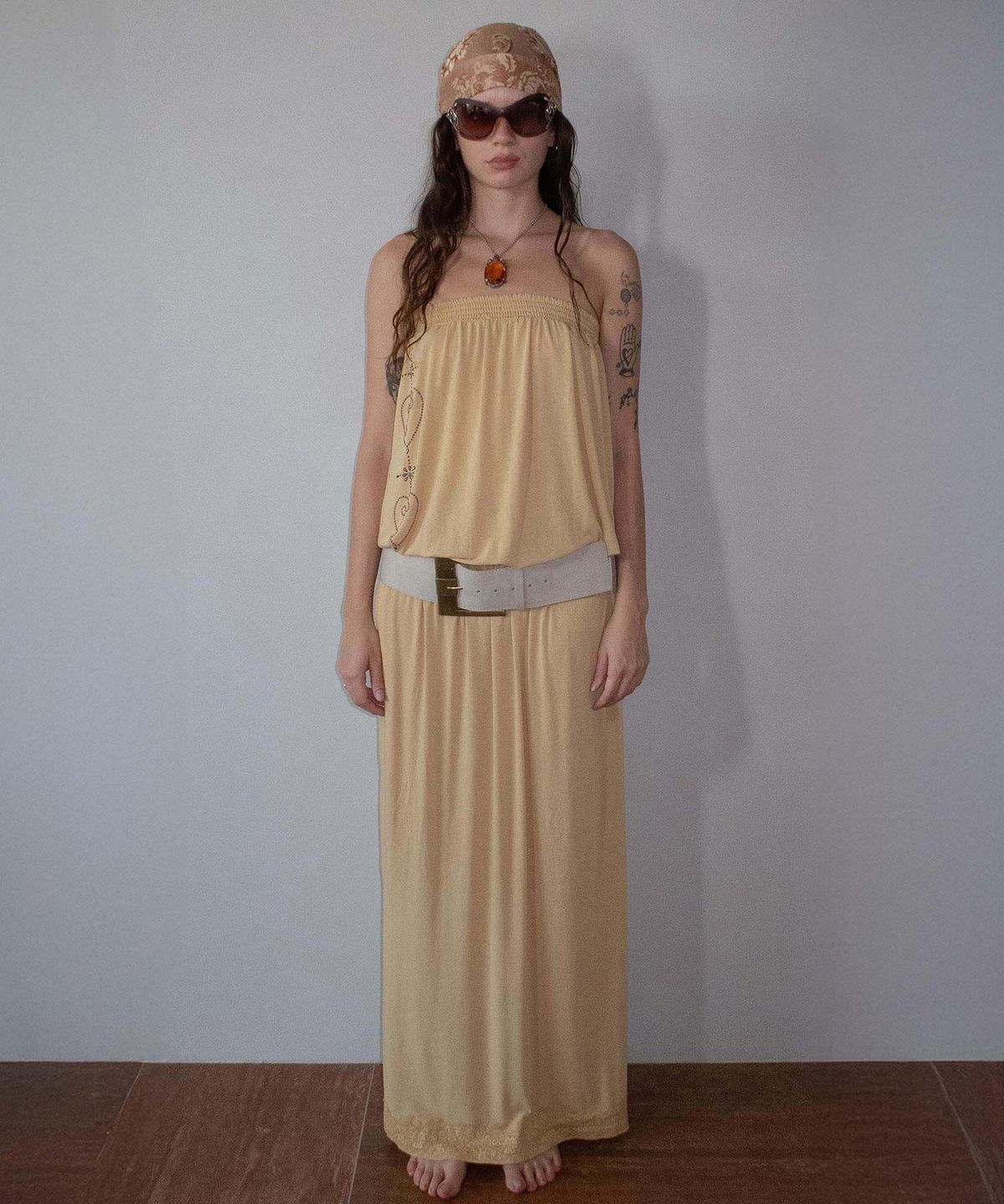 스컬프터(SCULPTOR) 2way Nymphs Tube Dress Beige