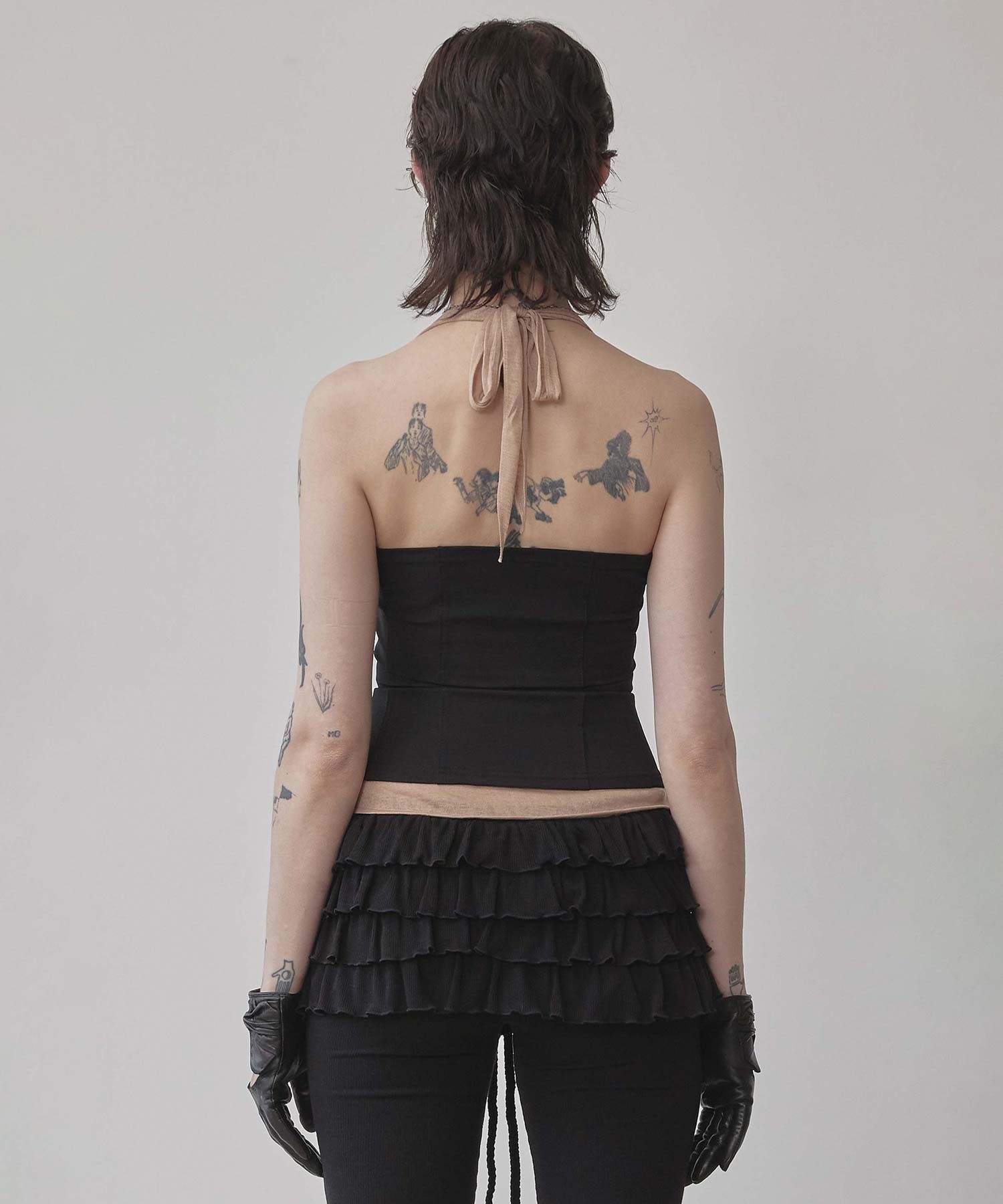 無料配送 ◆ Sculptor ◆ Farm Corset Halter Top Farm Corset Halter Top Black/Skin – Sculptor