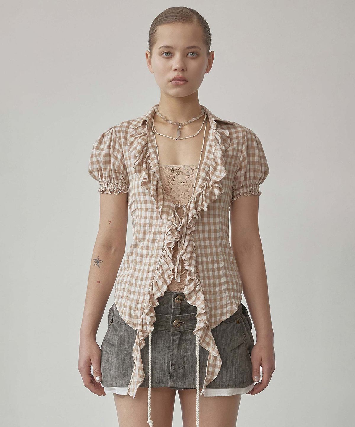 스컬프터(SCULPTOR) Cottage Open Blouse Raw