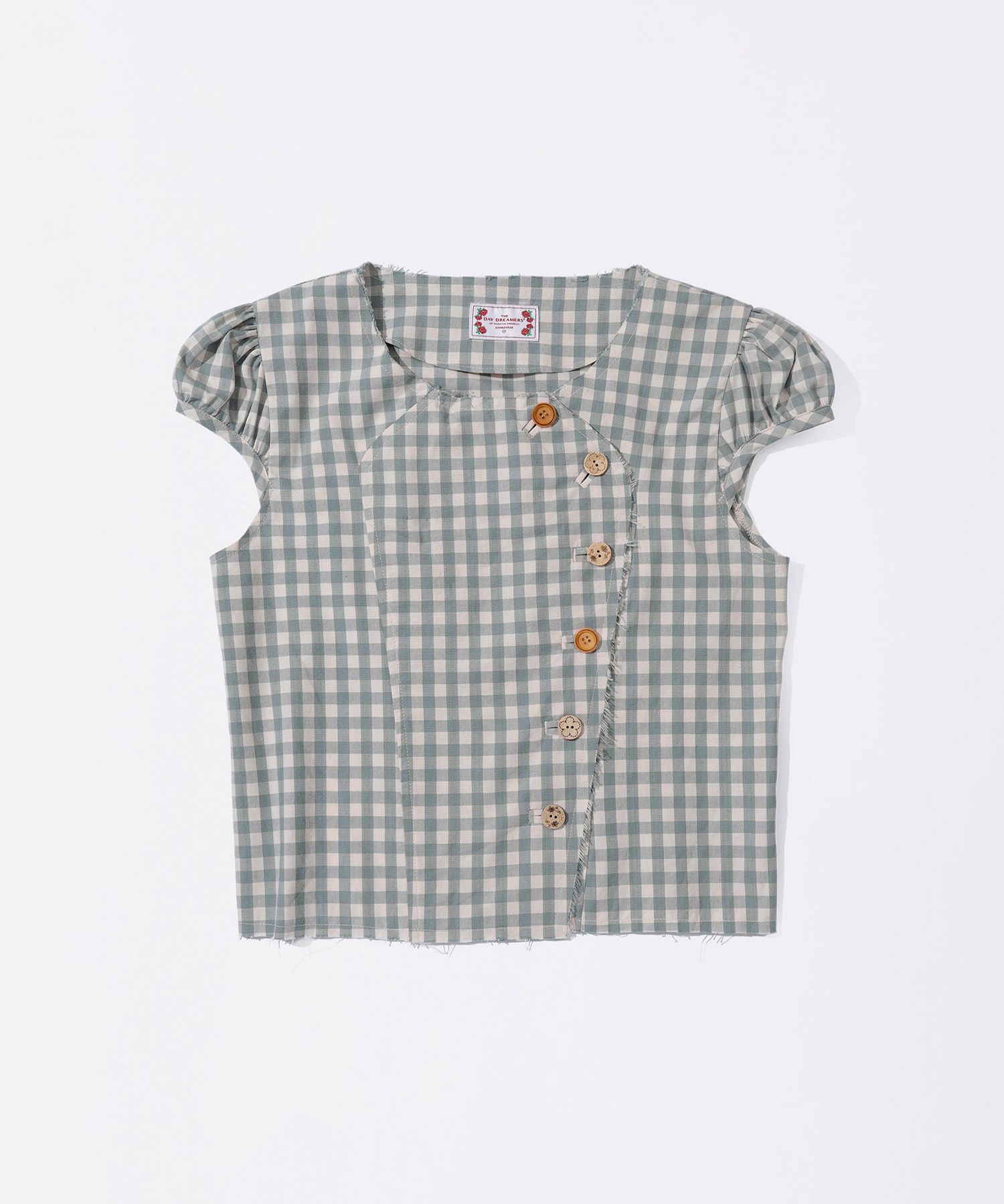 MUSINSA | SCULPTOR Rosetta Puff Shirt Mint Gingham