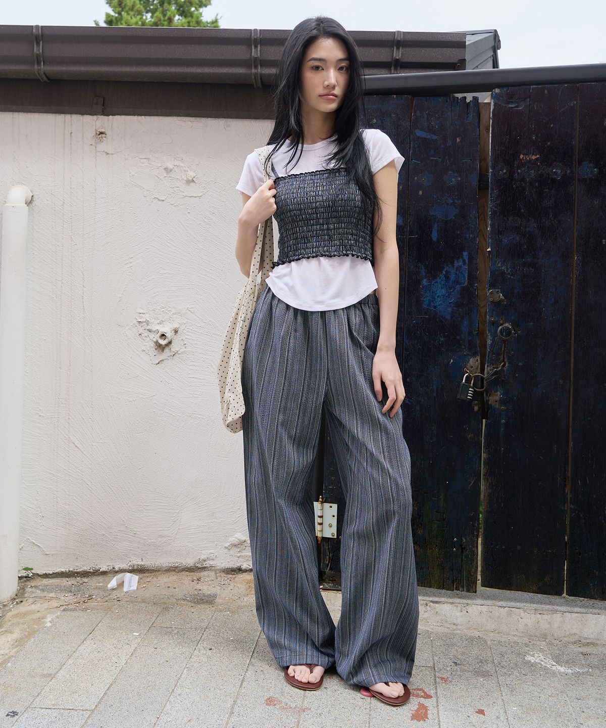 줄리아페페(JULIAPEPE) Natural Stripe Pants (Blue)