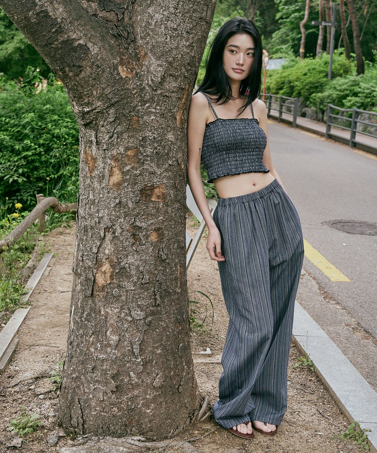 줄리아페페(JULIAPEPE) Natural Stripe Pants (Blue)