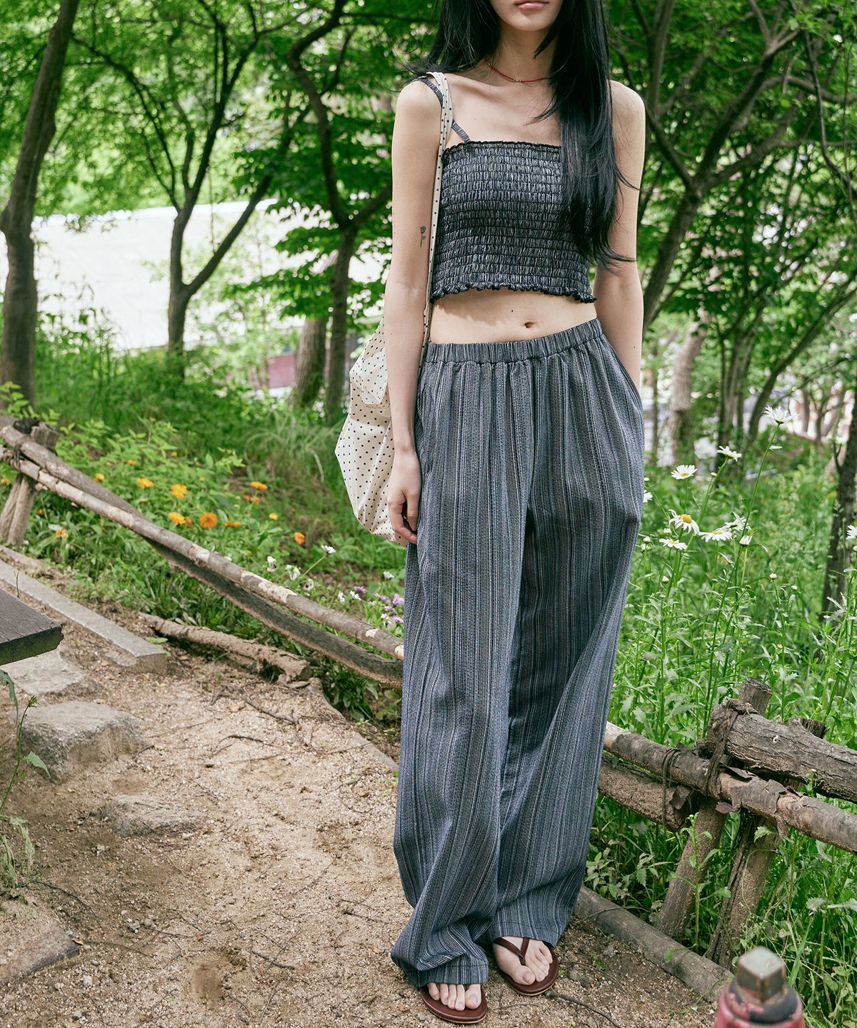 줄리아페페(JULIAPEPE) Natural Stripe Pants (Blue)