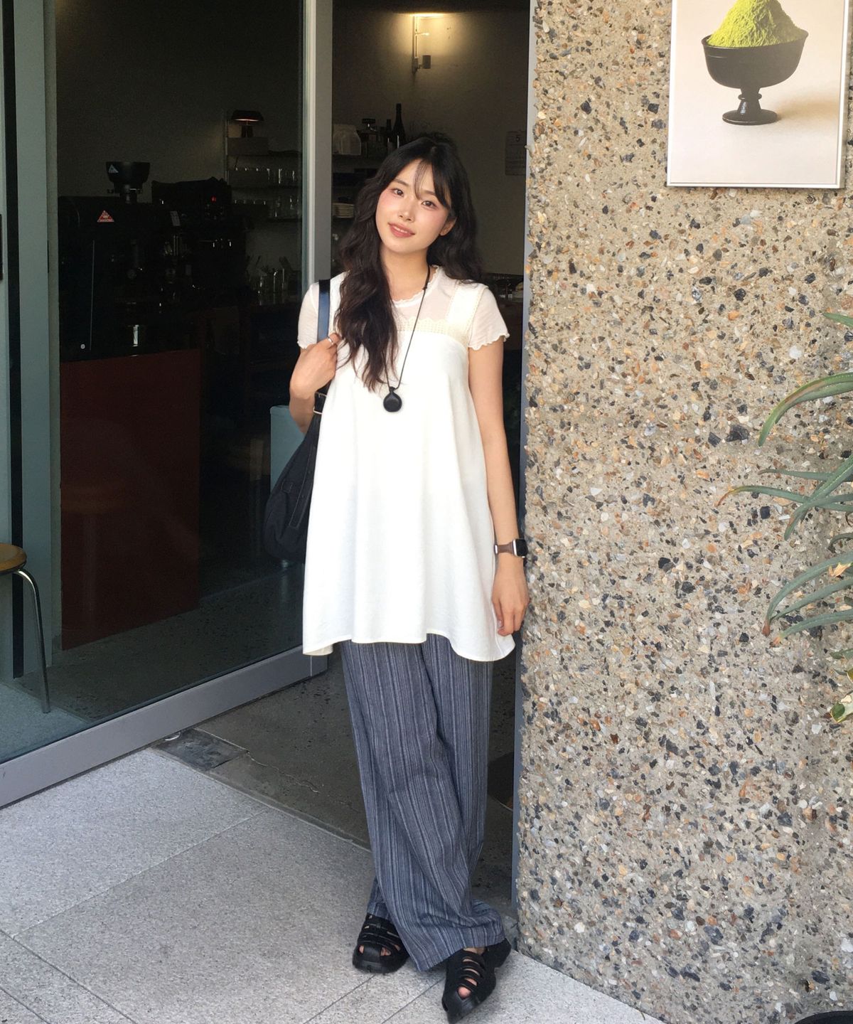 줄리아페페(JULIAPEPE) Natural Stripe Pants (Blue)