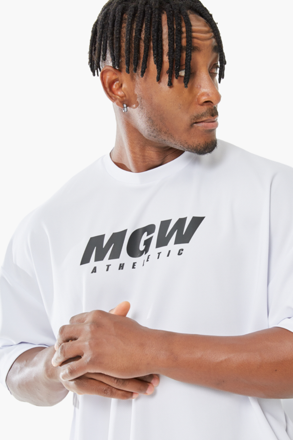 머스콜로(MUSCOLO) [MGW 퀵드라이] 에어쿨링 반팔 티셔츠 화이트 블랙