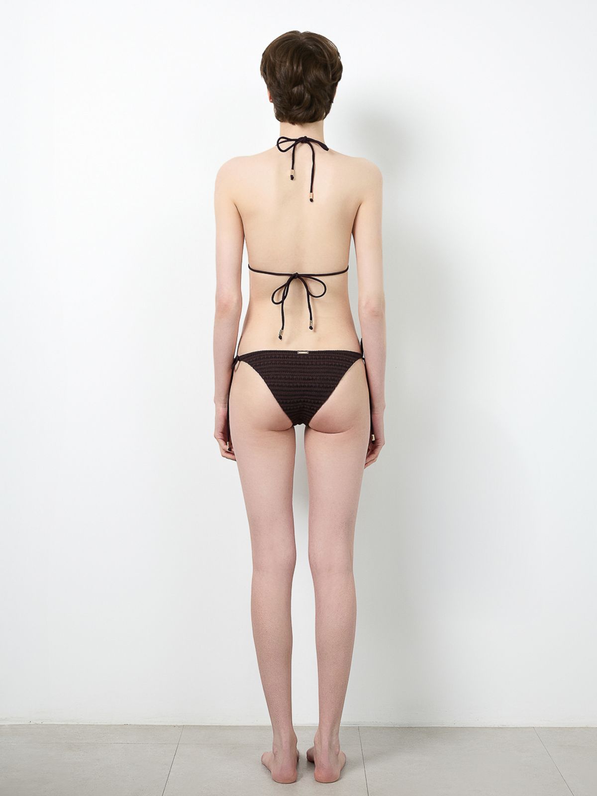 로에(LEAUET) Carmen Brown Knit Bikini Briefs