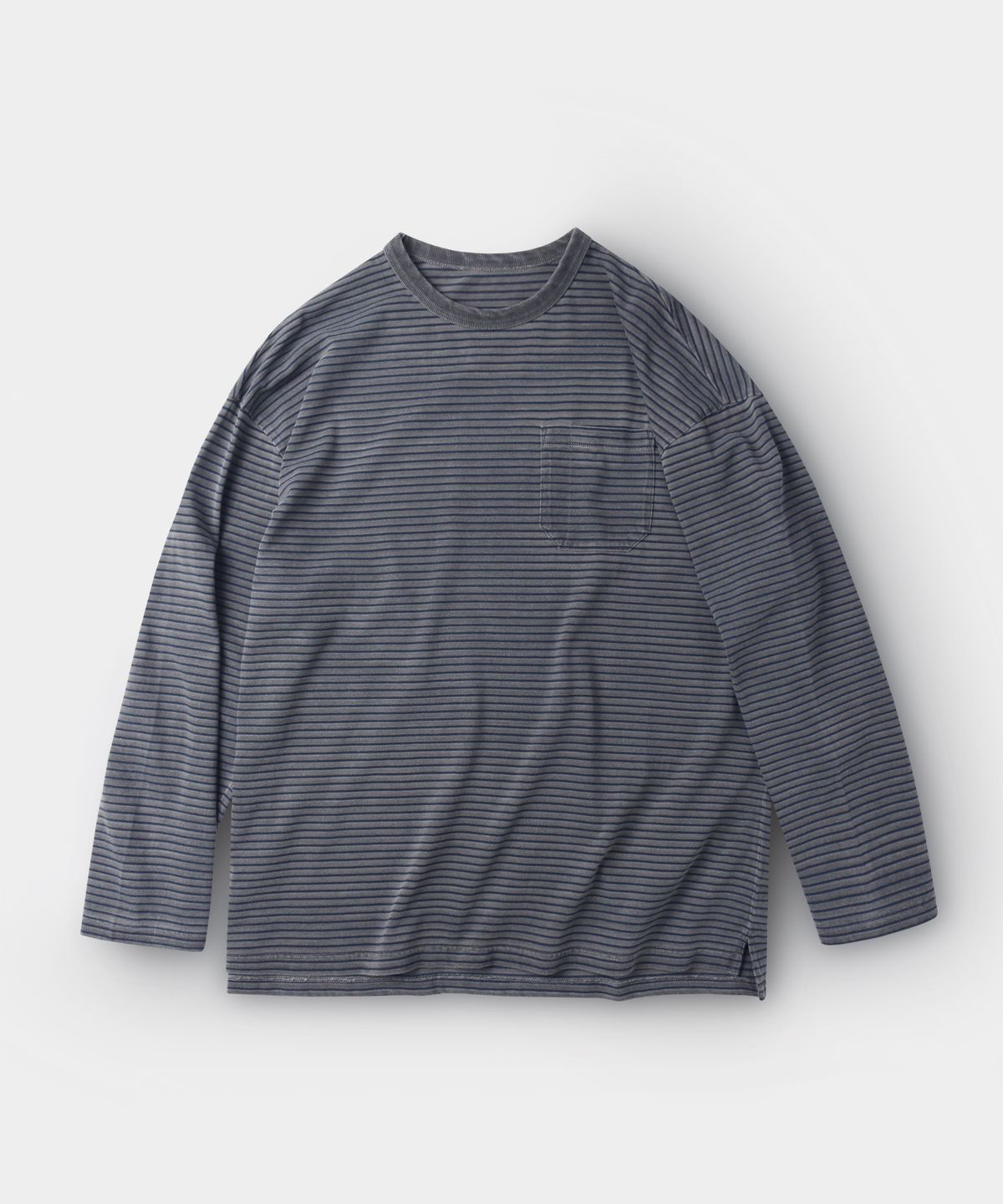 인더스트(INDUST) 피그먼트 페이드 스트라이프 롱슬리브 티셔츠_3컬러