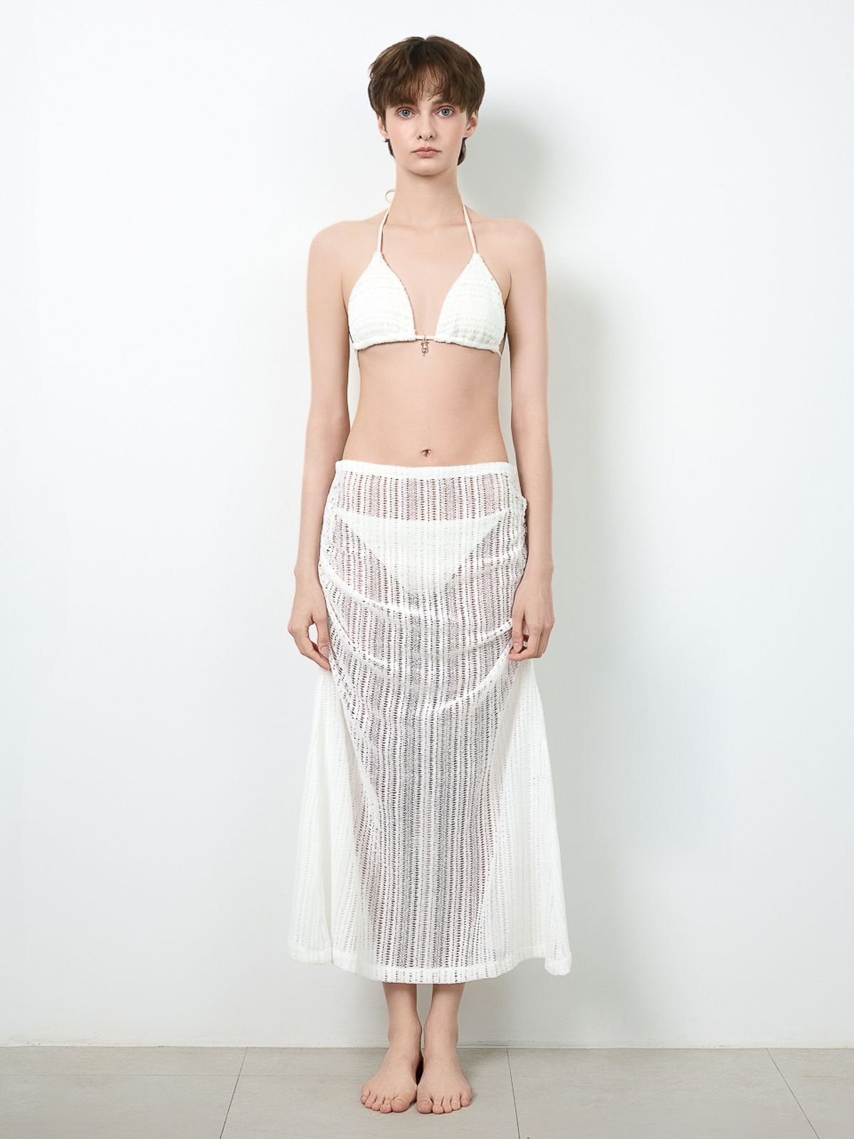 로에(LEAUET) Carmen Knit Bikini + Maxi Skirt SET (3pcs) 2colors