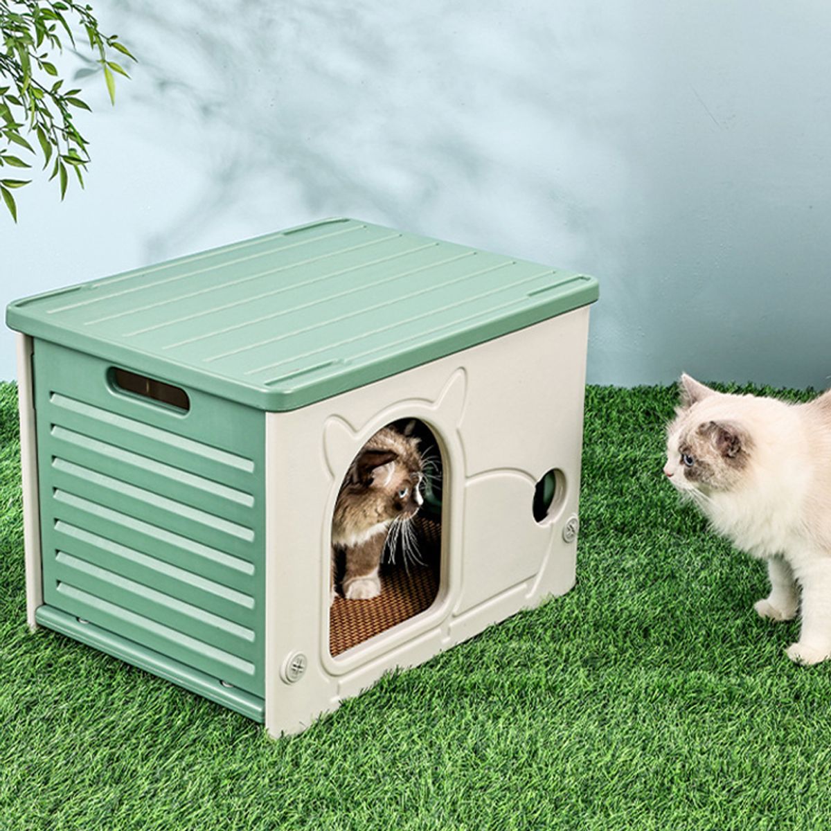 개과천선(GAEKWACHEONSUN) 코비아 고양이 하우스 그레이