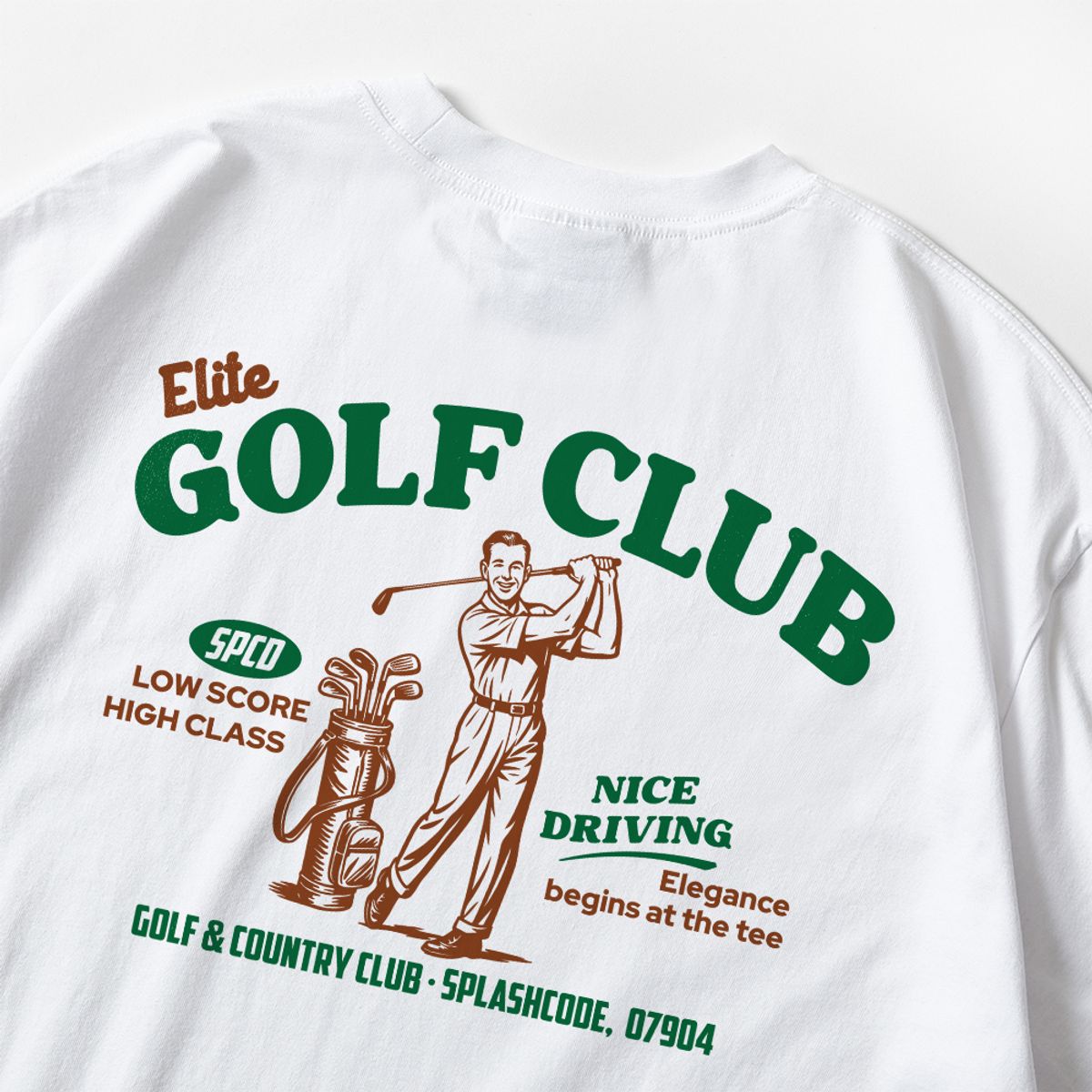 스플래시코드(SPLASHCODE) 반팔 티셔츠 화이트 - 엘리트 골프 클럽(Elite Golf Club)