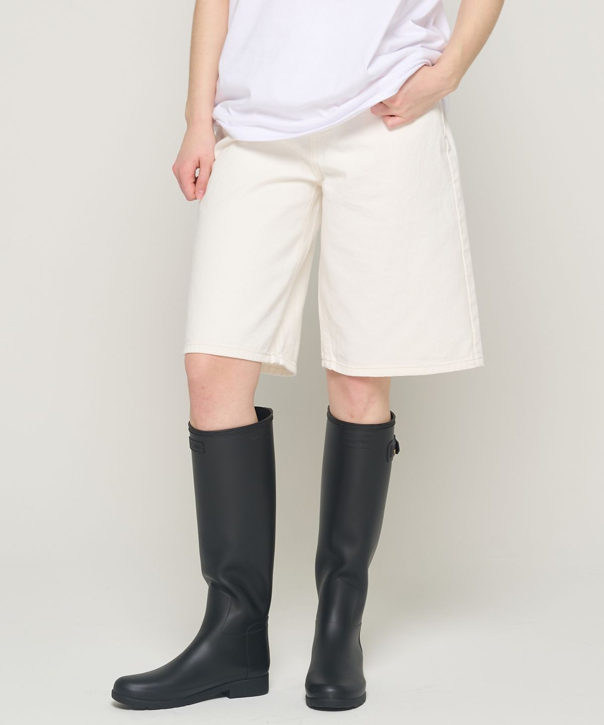 카고브로스 포 우먼(CARGOBROS FOR WOMAN) 베이직 코튼 버뮤다 팬츠 (아이보리)